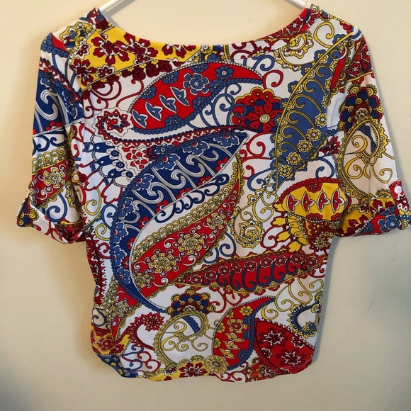 Talbots Paisley Short Sleeve Shirt - Picture 4 of 4